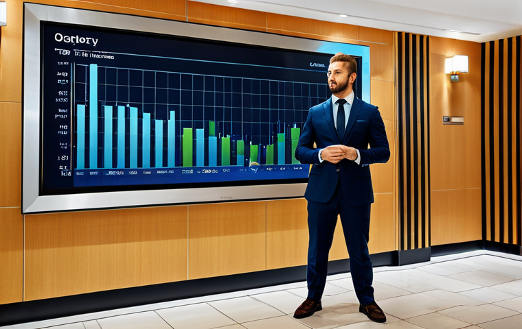 Dynamic Pricing in Action**
"Modern hotel lobby, digital display showing fluctuating room prices, graphs indicating demand, professional hotel manager in a business suit observing the data, fully clothed, appropriate attire, safe for work, perfect anatomy, natural proportions, professional photography, high quality, modern data visualization, clean and efficient."
**